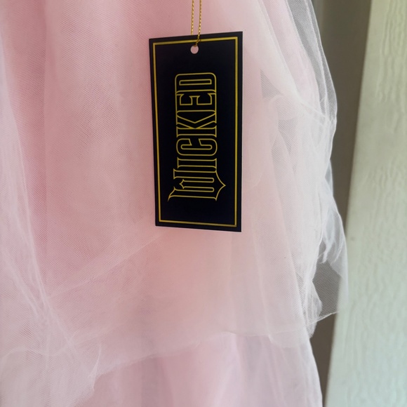 NWT Forever 21 x Wicked High Low Pink Mesh Tulle Tiered Long Skirt Size S - Picture 4 of 5